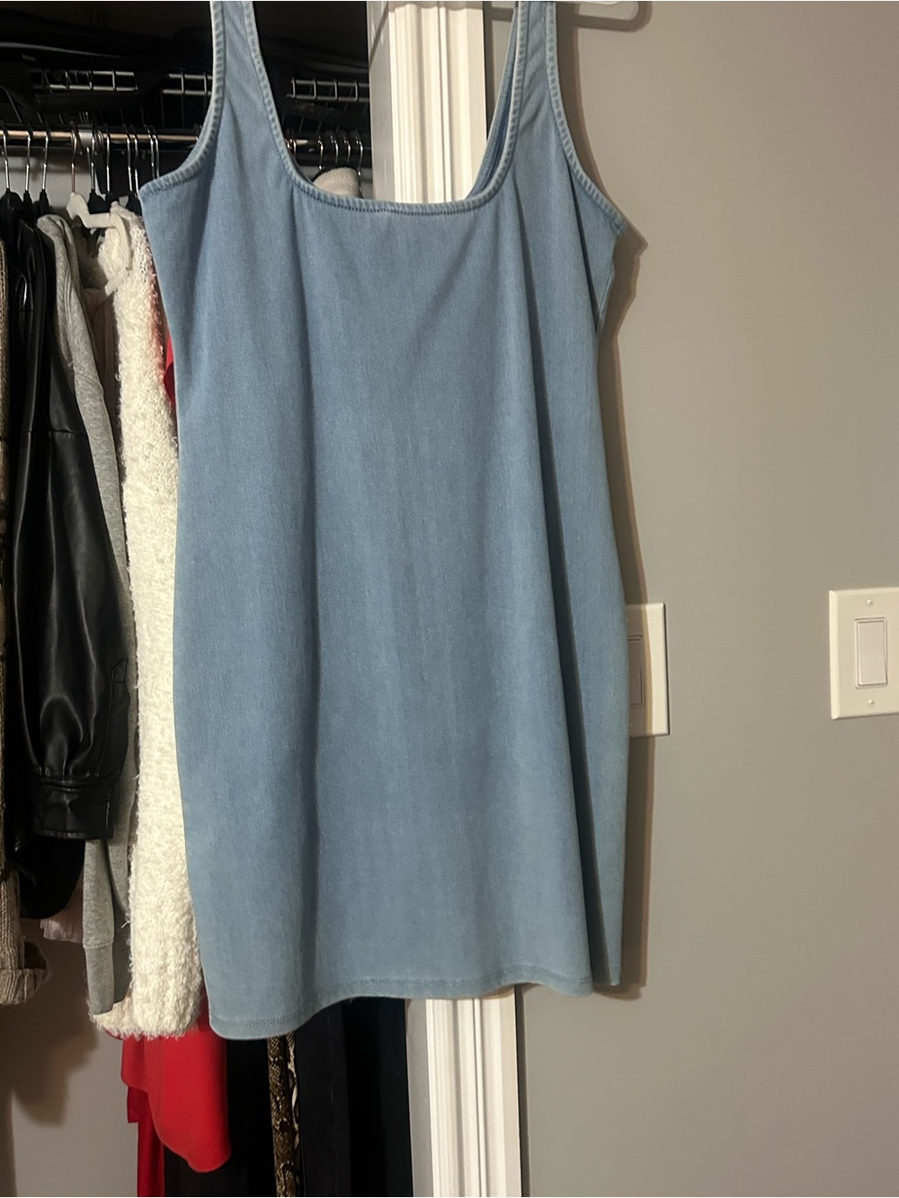 Good American Light Blue Denim Mini Dress